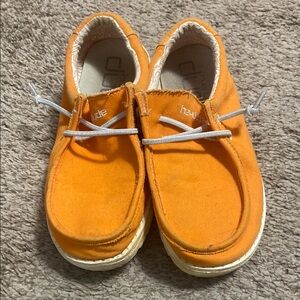 Hey Dude Orange Moccasin Shoes Casual Style